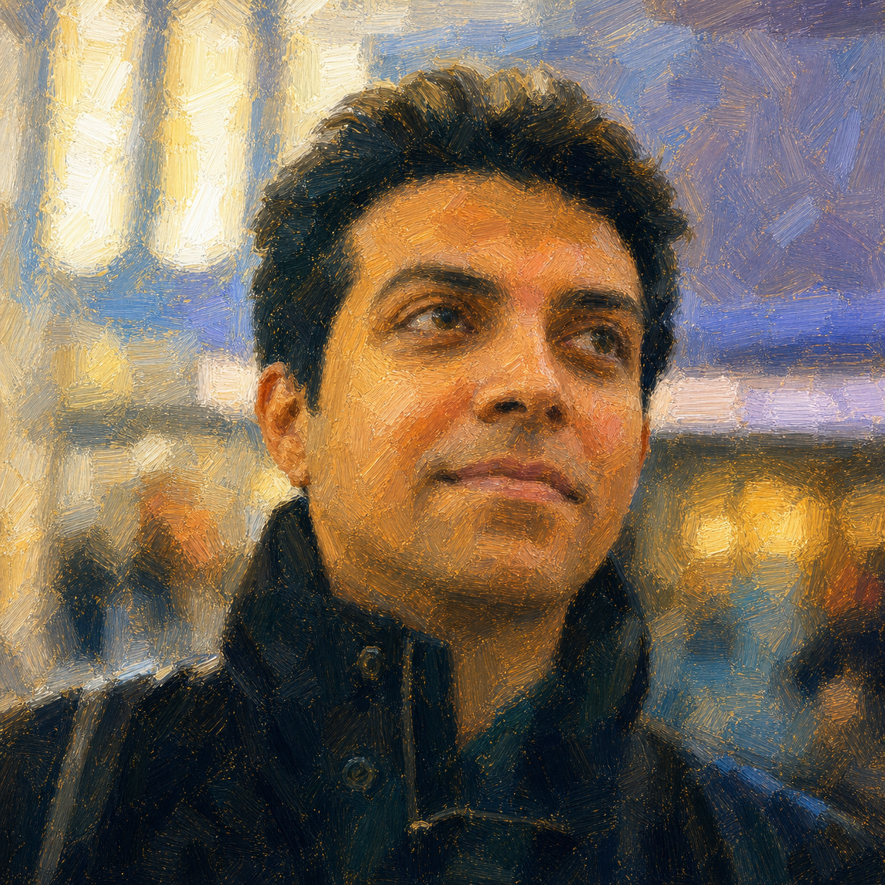 Post-impressionist portrait of Abbas Fakhari