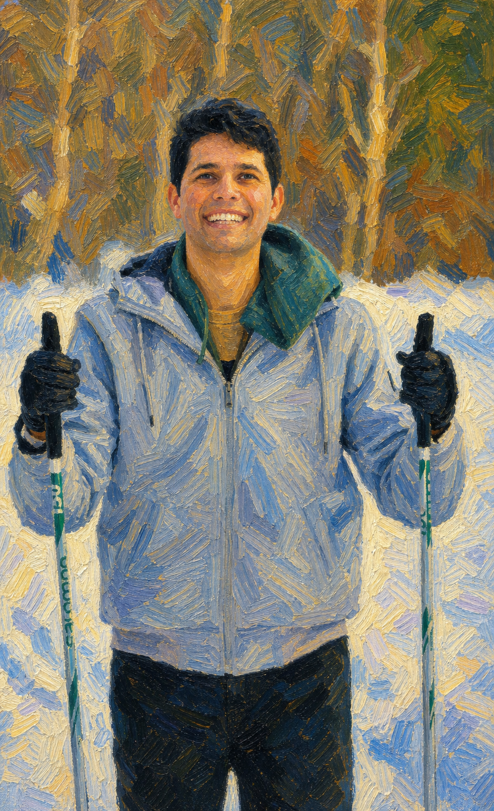 Post-impressionist portrait of Ahmad Al Azzam