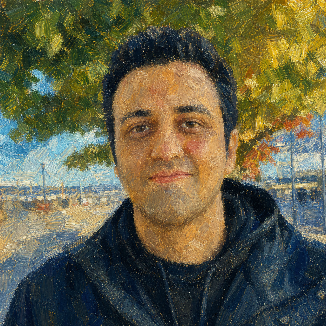 Post-impressionist portrait of Amirhossein Begmohammadi