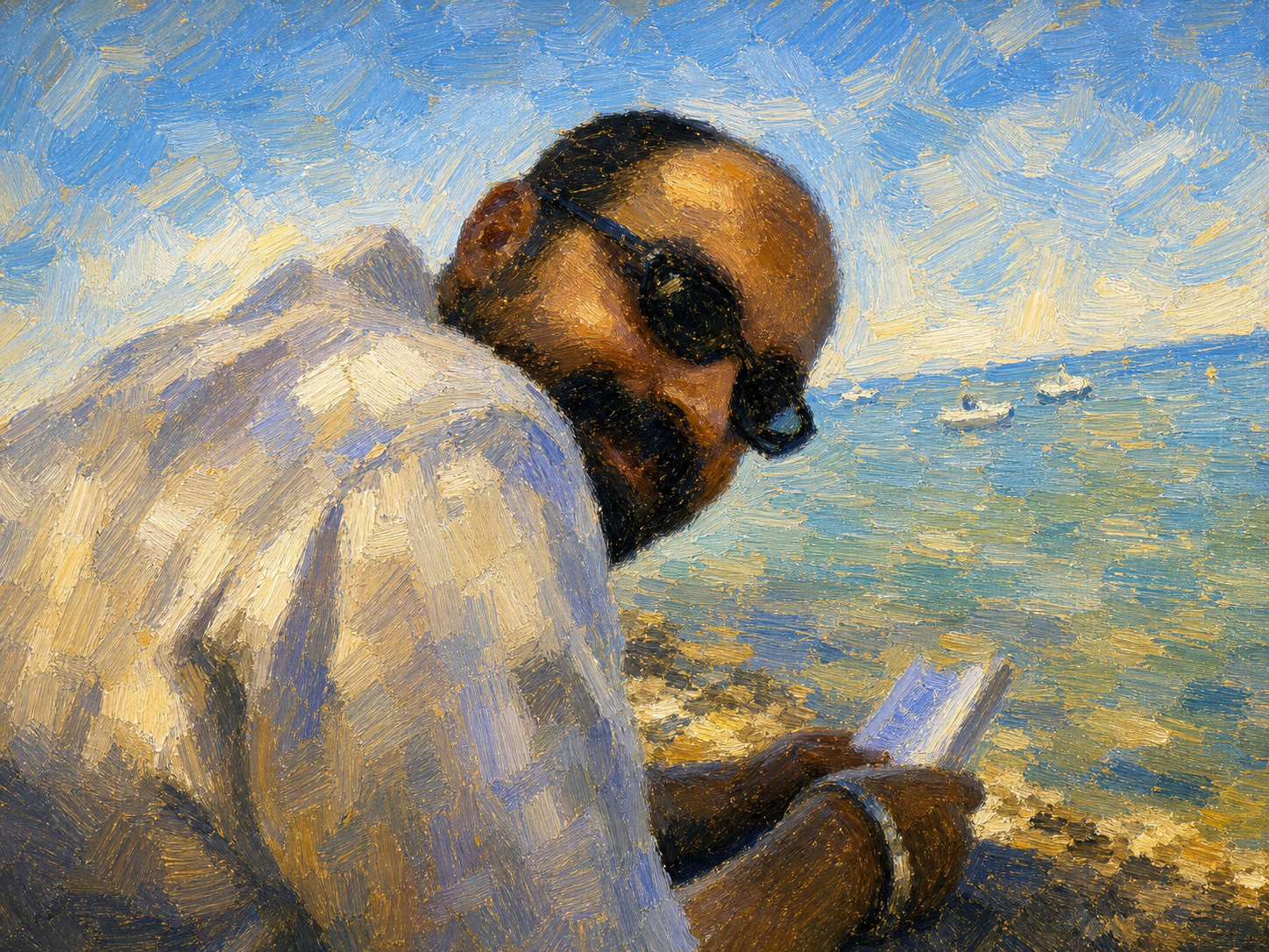Post-impressionist portrait of Antoine Aubeneau