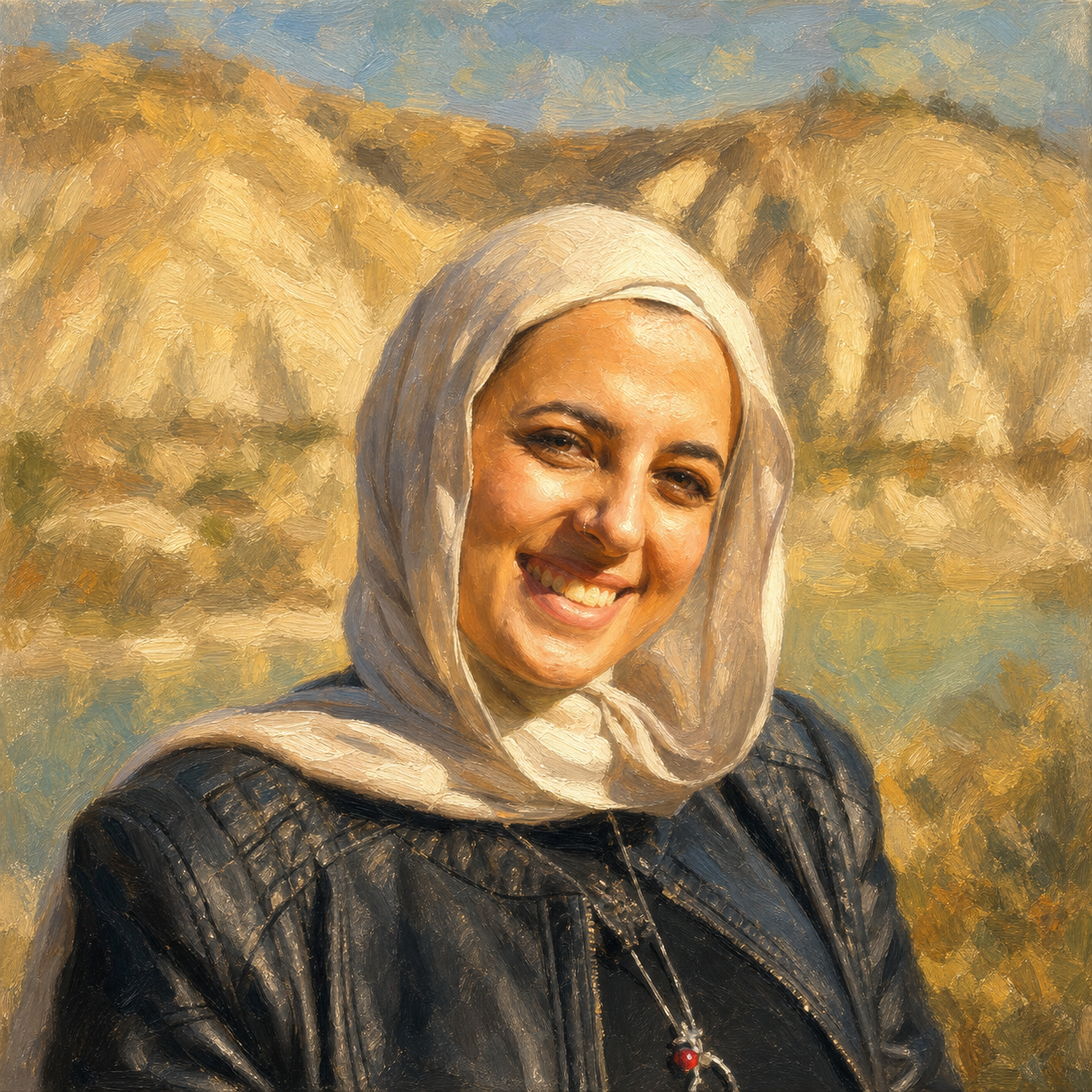 Post-impressionist portrait of Atheer Talafha