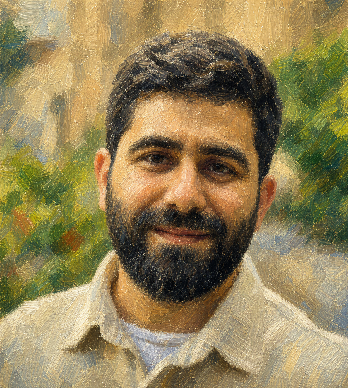 Post-impressionist portrait of Bashar Al Zghoul