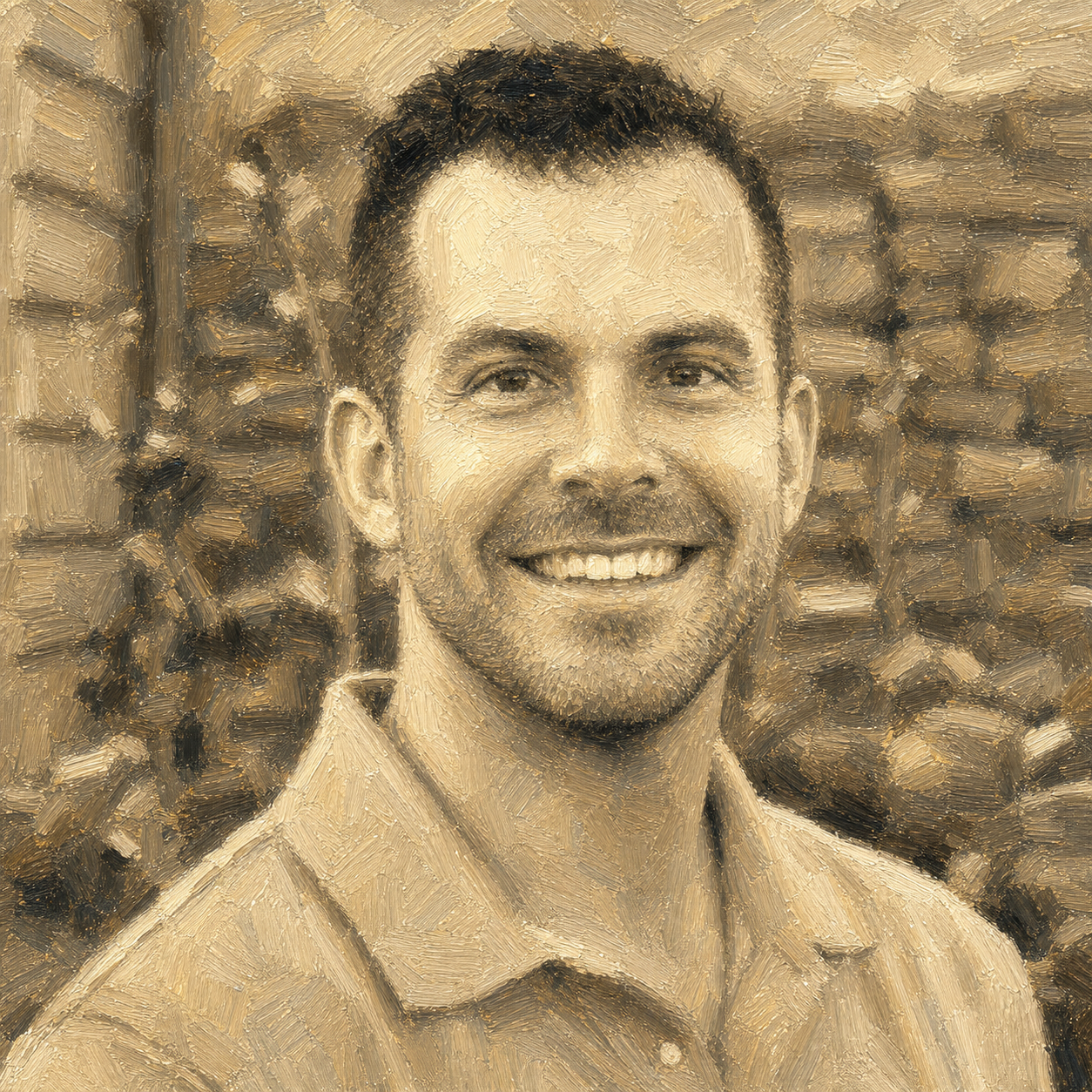 Post-impressionist portrait of Christian Hunter