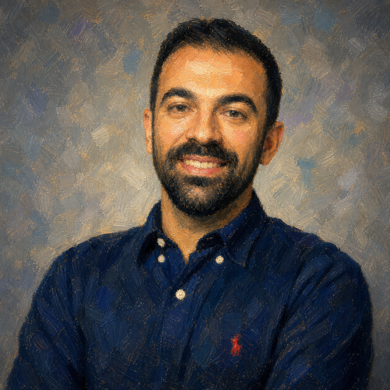 Post-impressionist portrait of Leonardo Bertasello