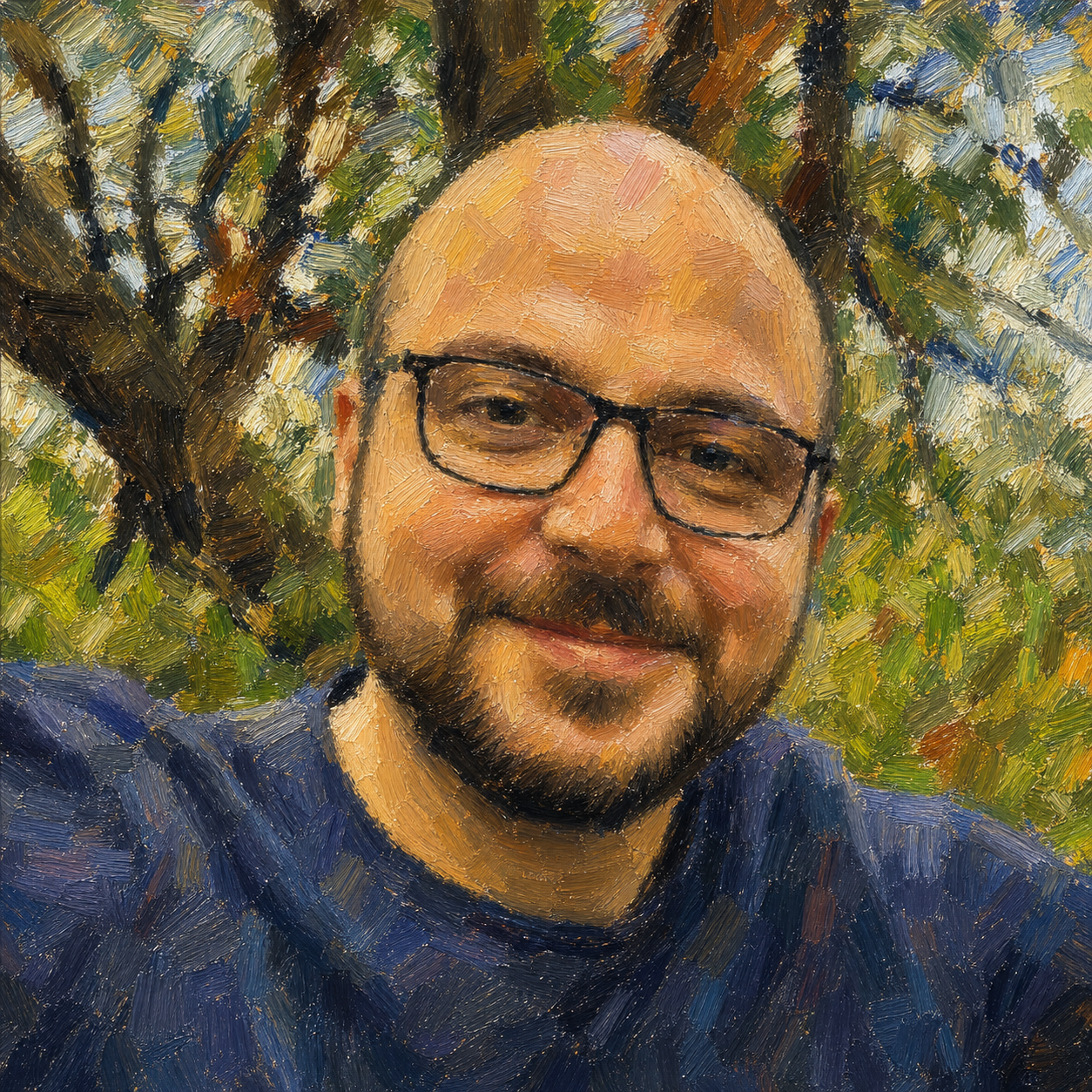 Post-impressionist portrait of Saif Farhat
