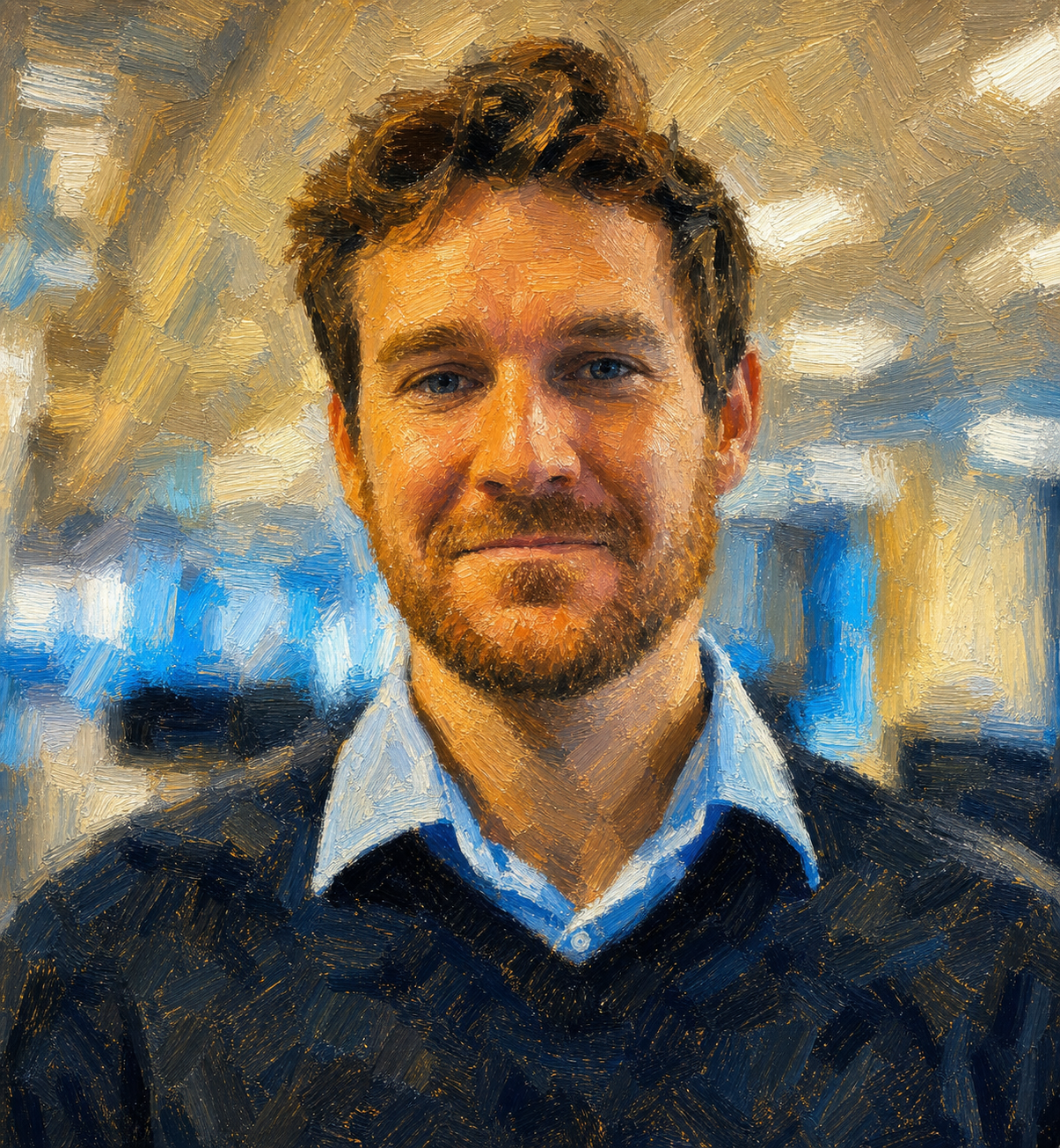 Post-impressionist portrait of Thomas Sherman